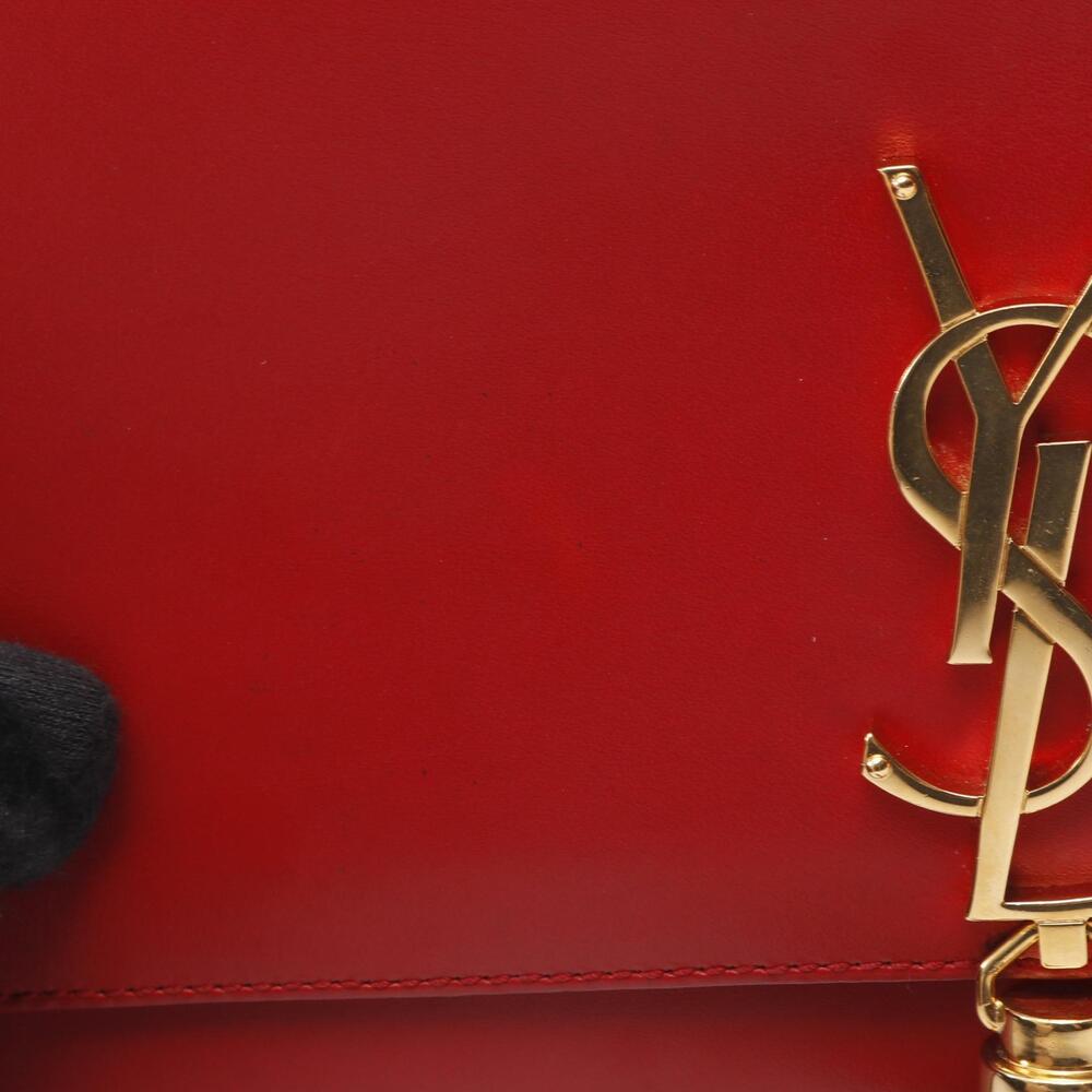Saint Laurent Paris Kate Monogram Shoulder Bag Leather Red - Picture 8 of 8
